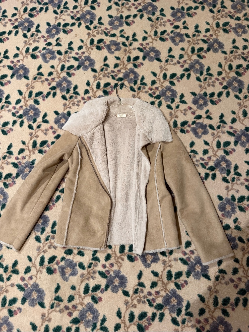 Crazy 8 Beige Faux Suede Shearling Jacket